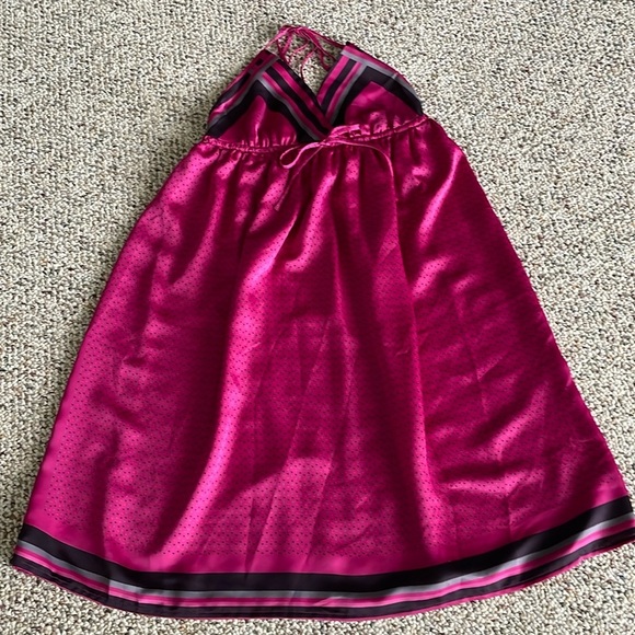 Old Navy XS Polka Dot Hot Pink Baby Doll Halter Dress. - Picture 3 of 7